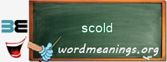 WordMeaning blackboard for scold
